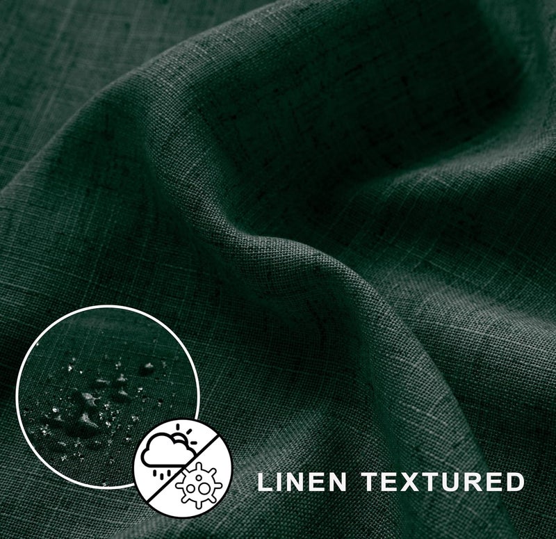 KOUFALL Dark Green Waterproof Linen Fabric Shower Curtain for Bathroom 48x72 Inches Long - Image 2